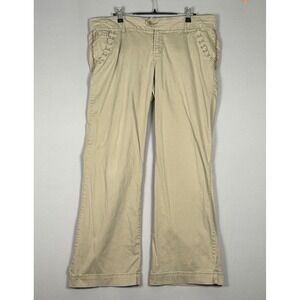 BKE Serena Casuals Pants Women 33 Khaki Excellent Y2K Wide Leg Chino